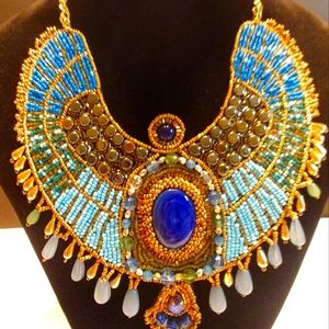 Beaded Medallion Necklace and Earrings